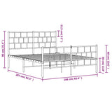 Metal Bed Frame without Mattress with Footboard Black 160x200cm 355680