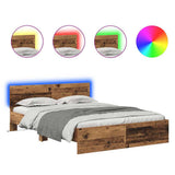 Bed Frame with Headboard Old Wood 160 x 200 cm Engineered Wood 3403613