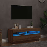 TV Cabinet with LED Lights Artisian Oak 100x35x40 cm Engineered Wood 856356