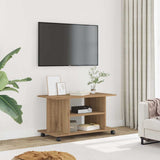 TV Cabinet with Castors Artisan Oak 80x40x45 cm Engineered Wood 855791