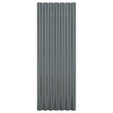 Roof Panels 12 pcs Galvanised Steel Anthracite 100x36 cm 319145