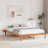Bed Frame Wax Brown 150 x 200 cm Solid Pine Wood 873186