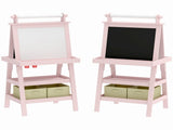 3 in 1 Kids Easel Double-Sided Magnetic Whiteboard and Chalkboard with Paper Roll, Storage Baskets T3398P378908