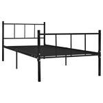 ZNTS Bed Frame without Mattress Black Metal 90x200 cm 284636