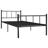 ZNTS Bed Frame without Mattress Black Metal 90x200 cm 284636