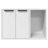857724 Cat Litter Box Enclosure White 60x40x40 cm Engineered Wood