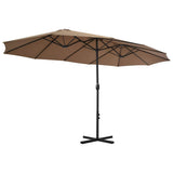 Parasol Taupe Polyester Extra Large Height-Adjustable 44870
