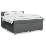 Box Spring Bed with Mattress Dark Grey 180x200 cm Fabric 3285975