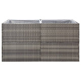 Garden Planter Grey 157x80x80 cm Poly Rattan 319178