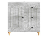 Sideboard Concrete Grey 66 x 34.5 x 90 cm Engineered Wood 894168