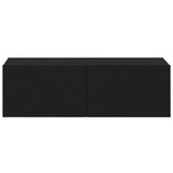 Wall TV Cabinets 2 pcs Black 100x30x30 cm Engineered Wood 804545