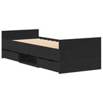 Bed Frame with Headboard Black oak 75 x 190 cm Engineered wood 3329308