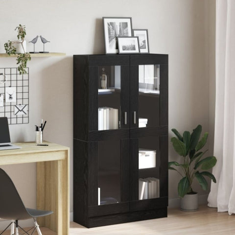 ZNTS Book Cabinet Black oak Engineered wood 82.5 x 30.5 x 150 cm 3329276