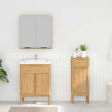 Bathroom Furniture Set FLORO 2 pcs Wax Brown Solid Pine Wood 3385879