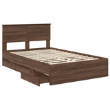 Bed Frame with Drawer Brown Oak 135 x 190 cm Engineer Wood 3407997
