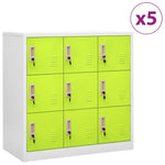 ZNTS Locker Cabinets 5 pcs Light Grey and Green 90x45x92.5 cm Steel 3095246