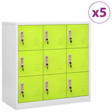 ZNTS Locker Cabinets 5 pcs Light Grey and Green 90x45x92.5 cm Steel 3095246