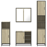 4 Piece Bathroom Furniture Set Sonoma Oak Engineered Wood 3301206