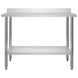 Kitchen Work Table with Overshelf 120x60x120 cm Stainless Steel 3054469
