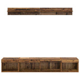 TV Wall Cabinet Set with LED 5 pcs Old Wood Engineered Wood 3403607