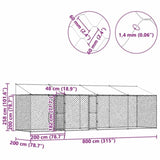 Dog Cage with Roof Silver 800 x 200 x 256 cm Steel and PE 3368305