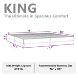 Bed Frame without Mattress Light Grey 193x203 cm King Fabric 346764