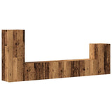 4 Piece TV Cabinet Set Wall-mounted Old Wood Engineered Wood 3329215