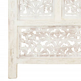 Hand carved 4-Panel Room Divider White 160x165 cm Solid Mango Wood 285327