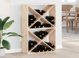 Wine Rack 2 pcs Natural 62 x 25 x 62 cm Solid Pine Wood 893314