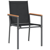 Garden Dining Set 7 pcs Black Powder-coated Steel 3379091