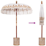 Balinese Parasol Cream 180-190 cm Cotton and solid wood 3356885