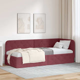 Corner Bed Frame with Headboard Wine Red 80 x 200 cm Fabric 42016482