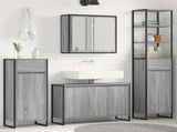 Bathroom Furniture Set 4 pcs Grey Sonoma Engineered Wood 3403049