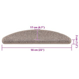 Stair Mats 15 pcs 56x17x3 cm Dark Beige Half Round 326896