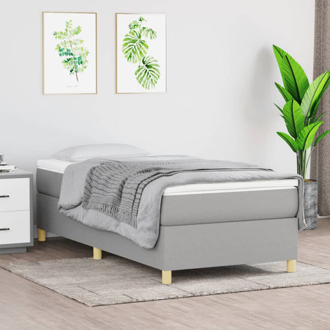 ZNTS Bed Frame without Mattress Light Grey Single Fabric 3121205