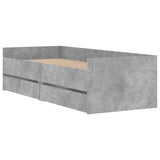 Bed Frame Concrete grey Engineered wood Small Single Bed Frame 3207360