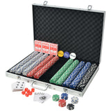 Poker Set with 1000 Chips Aluminium 80183