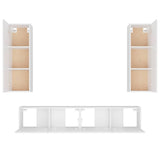 4 Piece TV Cabinet Set White Engineered Wood 3114198