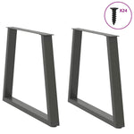 ZNTS Dining Table Legs V-Shape 2 pcs Anthracite 70x cm Steel 4012570