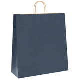 Paper Bags 250 pcs with Handles Blue 45x17x48 cm 4101709