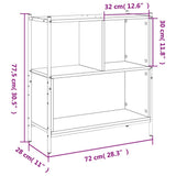 Bookcase Smoked Oak 72x28x77.5 cm Engineered Wood 838880