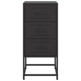 Bedside Cabinet Black 36x39x78 cm Steel 846578