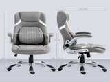 Linen-Look Office Chair, with Adjustable Height and Tension - Grey T3398P344420