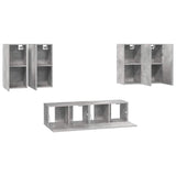 6 Piece TV Cabinet Set Concrete Grey Engineered Wood 3079099
