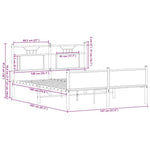 Bed Frame without Mattress Brown Oak 140x200 cm Engineered Wood 4107035