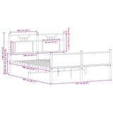 Bed Frame without Mattress Brown Oak 140x200 cm Engineered Wood 4107035
