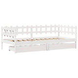 Daybed with Drawers without Mattress White 80x200 cm Solid Wood 3302127