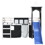 ZNTS Kids' Loft Bed with Tower without Mattress White&Black 80x200cm 3207066