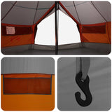 Tipi Tent with Roof Grey and Orange 700 x 700 x 395 cm 42028713