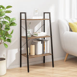 3-Tier Standing Shelf Dark Brown and Black 56x35x108 cm 336362